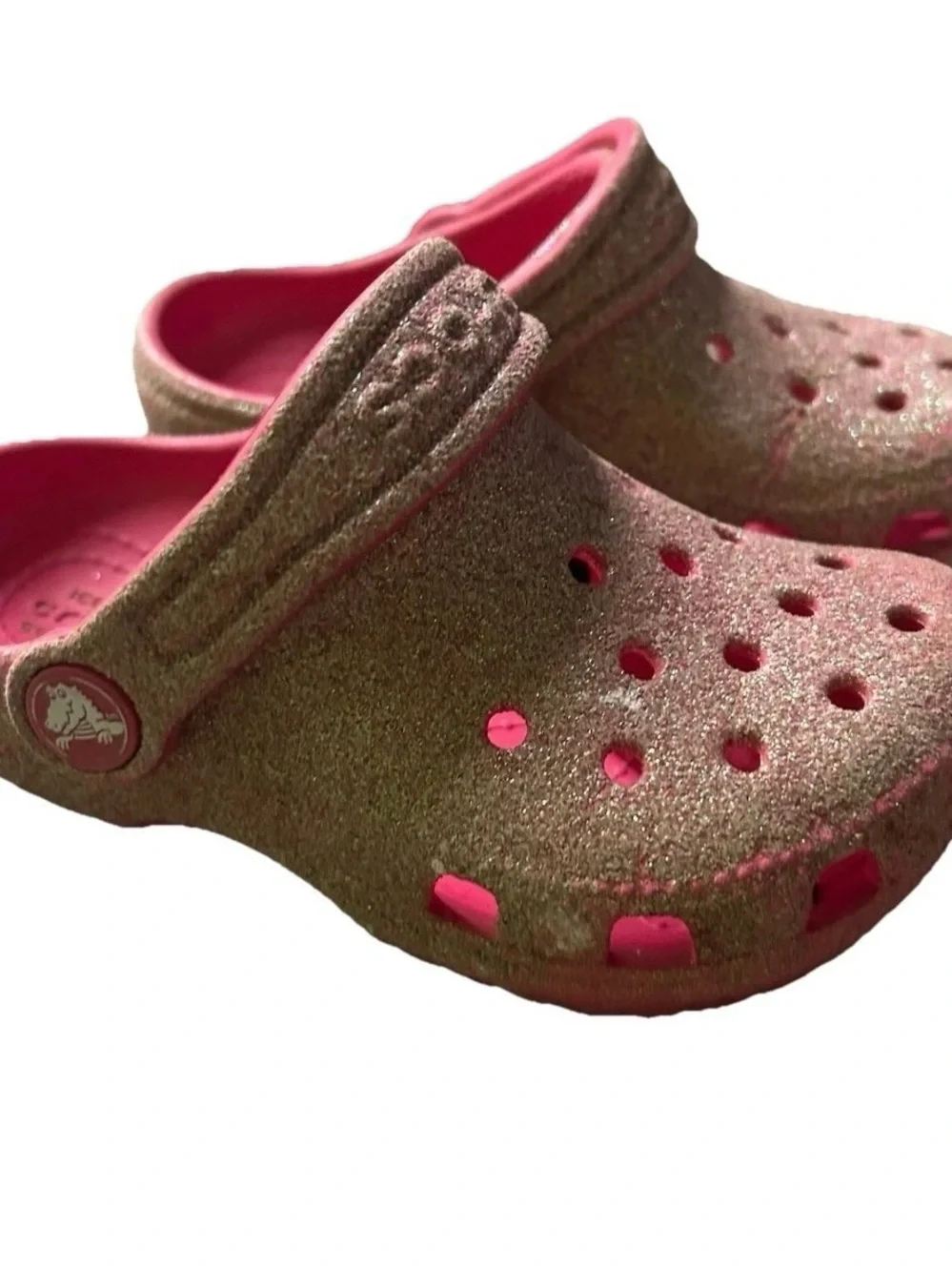 Toddler Girl Pink Glitter Crocs Size 8